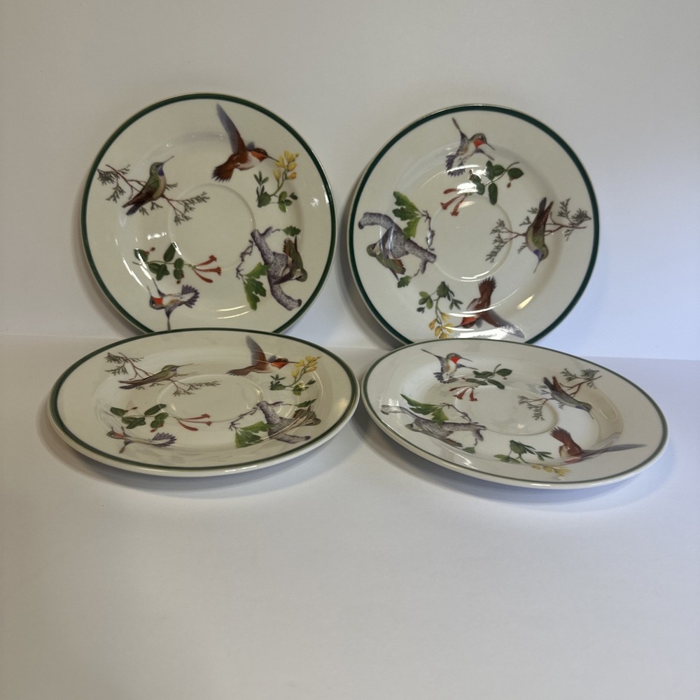 National Wildlife Federation Set Of 4 Hummingbird Cup Saucers